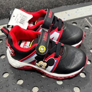 Mickey Mouse Black & Red Athletic Shoes